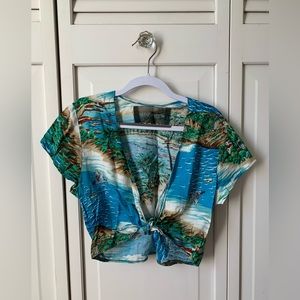 Reformation crop Hawaiian aloha tee tie top